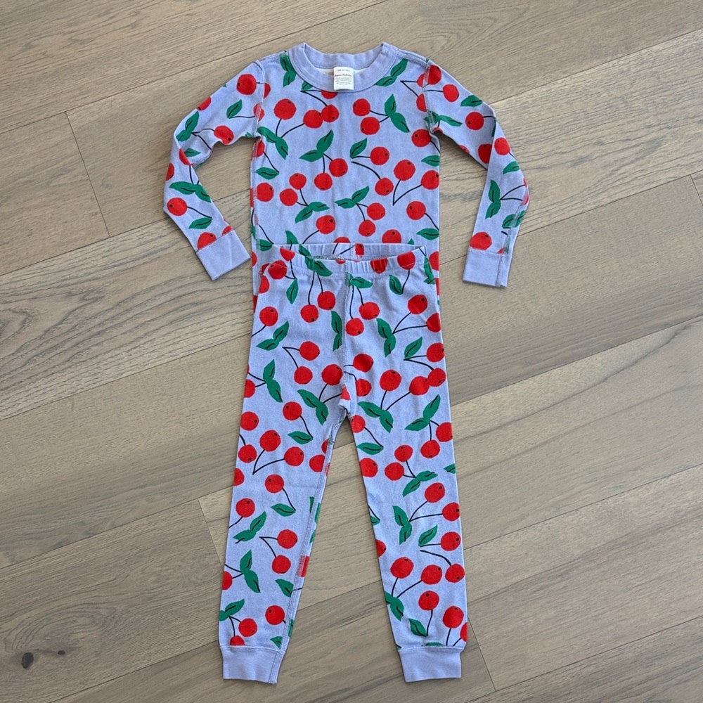 Hanna Andersson Gray Top with Red Cherries